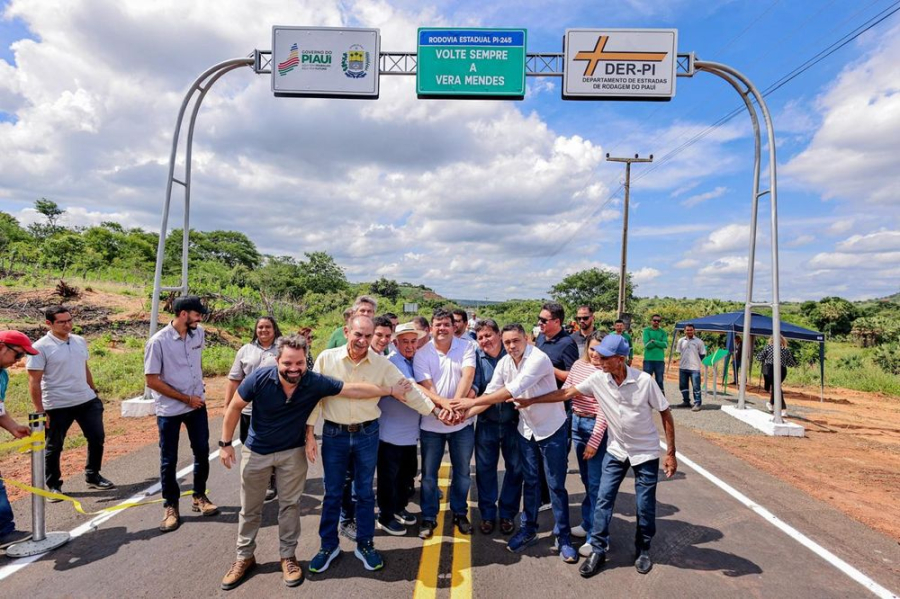 Inauguração da recuperação de pavimentação asfáltica PI-245. | Foto: Reprodução/CCOM