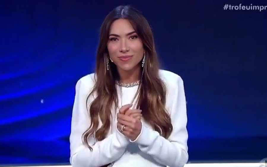 Patricia Abravanel no Troféu Imprensa 2025; apresentadora se emocionou ao falar do pai. | Foto: Reprodução/SBT