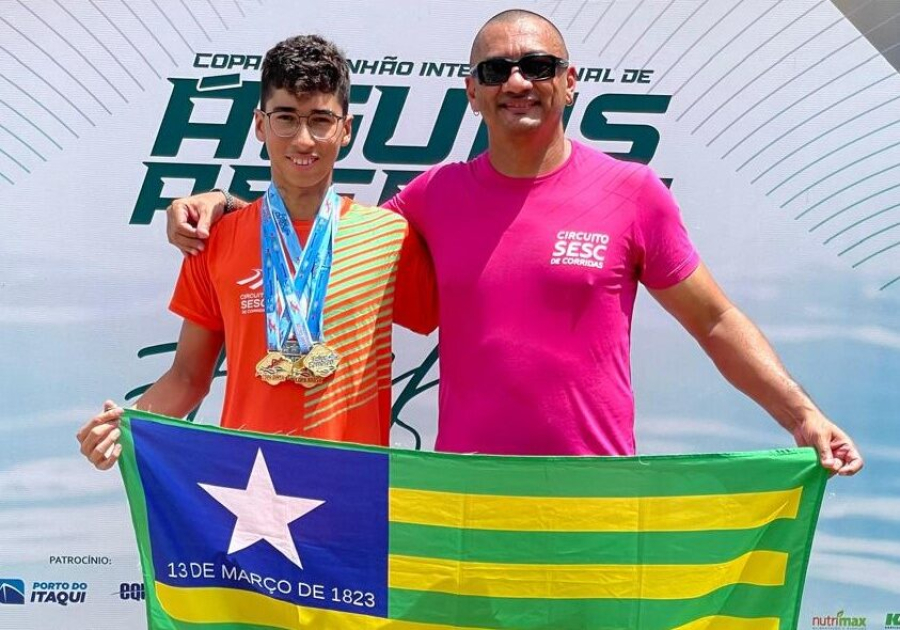 Nadador piauiense é destaque em competição nacional com três medalhas e dois títulos nacionais. | Fotos: Divulgação/CCom