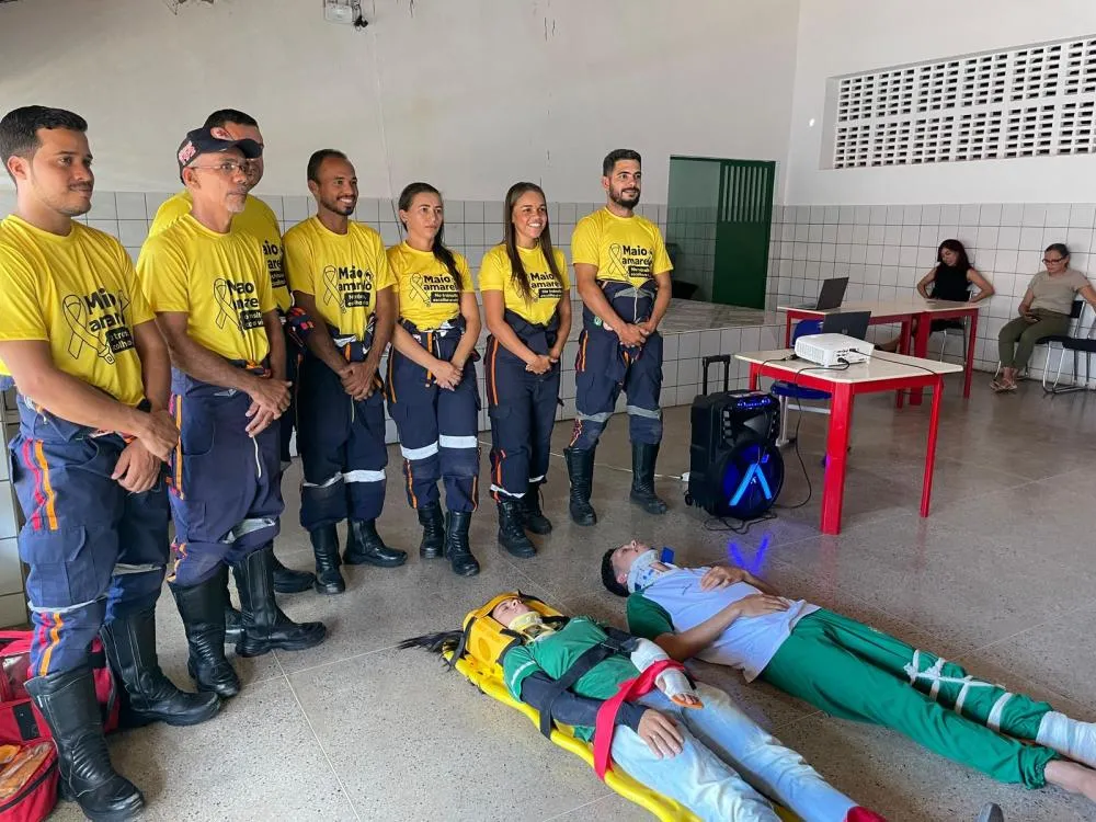 Maio Amarelo: SAMU promove ação educativa sobre segurança no trânsito em Conceição do Canindé